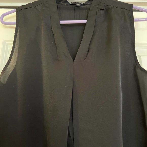 Chadwicks Black Sleeveless Semi-Sheer Blouse Small - Picture 3 of 9